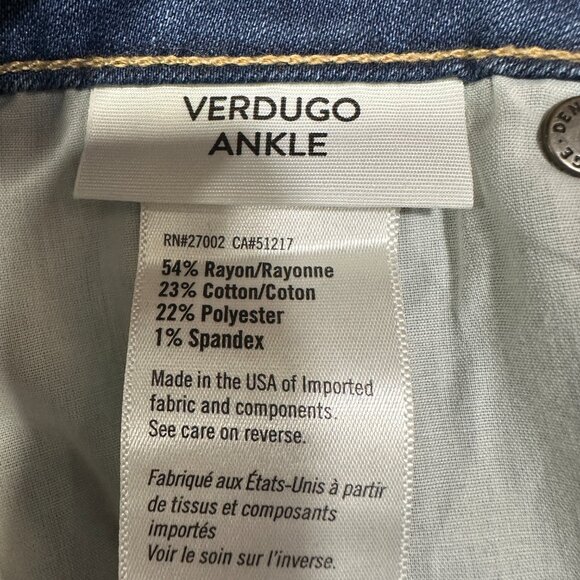 Paige Jeans Womens 26 Verdugo Ankle Cotton Stretch Medium Wash Pockets - Picture 7 of 9